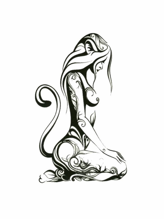 Tattoo-Forest: Tatouage Temporaire Femme Feline Tribal