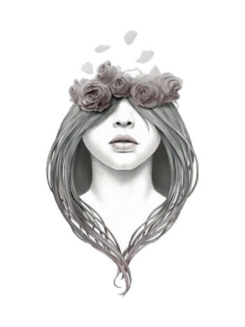 Tattoo-Forest: Tatouage Temporaire Femme Fleur Noirblanc