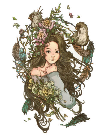 Tattoo-Forest: Tatouage Temporaire Femme Fleurs Oiseaux