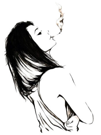 Tattoo-Forest: Tatouage Temporaire Femme Fumee Noirblanc
