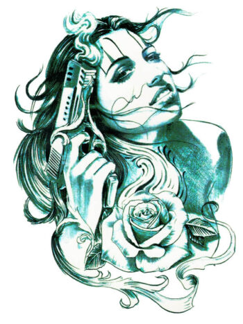 Tattoo-Forest: Tatouage Temporaire Femme Gangster Rose