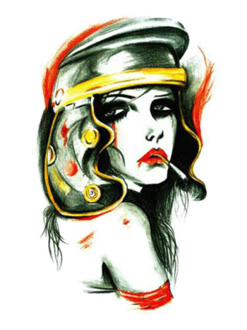 Tattoo-Forest: Tatouage Temporaire Femme Guerriere Helmet