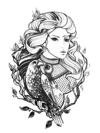 Tattoo-Forest: Tatouage Temporaire Femme Oiseau Nature