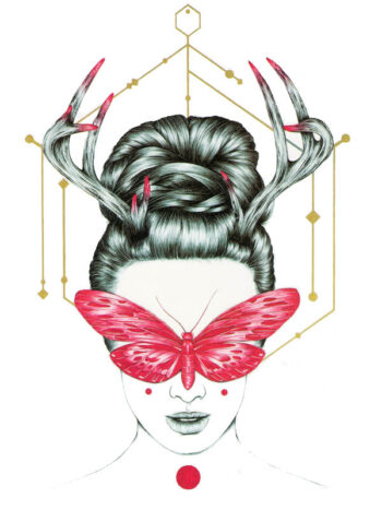 Tattoo-Forest: Tatouage Temporaire Femme Papillon Antlers