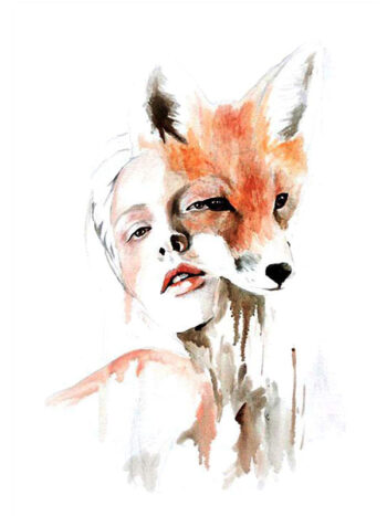 Tattoo-Forest: Tatouage Temporaire Femme Renard Aquarelle