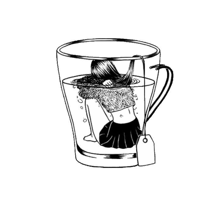 Tattoo-Forest: Tatouage Temporaire Fille Verre Melancolie
