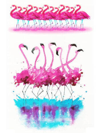 Tattoo-Forest: Tatouage Temporaire Flamant Rose Aquarelle