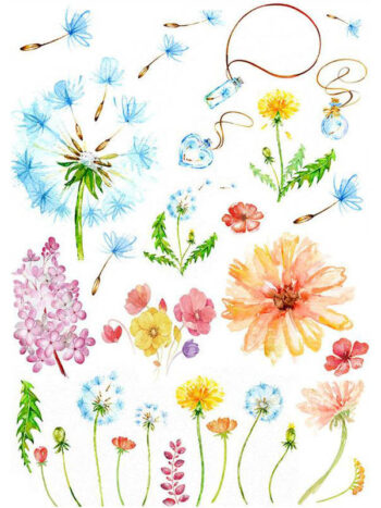 Tattoo-Forest: Tatouage Temporaire Fleur Aquarelle Nature