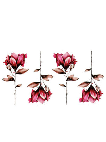 Tattoo-Forest: Tatouage Temporaire Fleur Rose Elegant