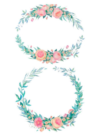 Tattoo-Forest: Tatouage Temporaire Fleurs Couronne Aquarelle