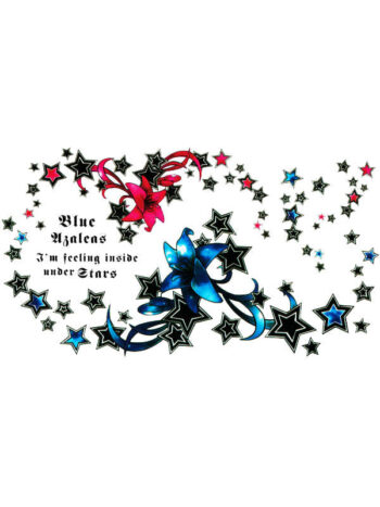 Tattoo-Forest: Tatouage Temporaire Fleurs Etoiles Texte