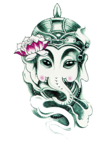 Tattoo-Forest: Tatouage Temporaire Ganesh Lotus Spirituel