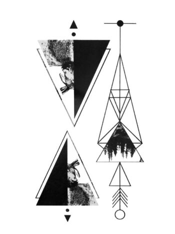 Tattoo-Forest: Tatouage Temporaire Geometrique Cerf Foret