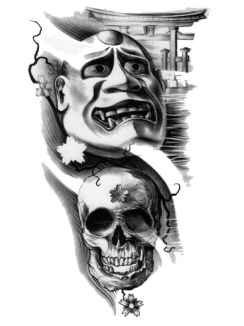 Tattoo-Forest: Tatouage Temporaire Hannya Crane Japonais