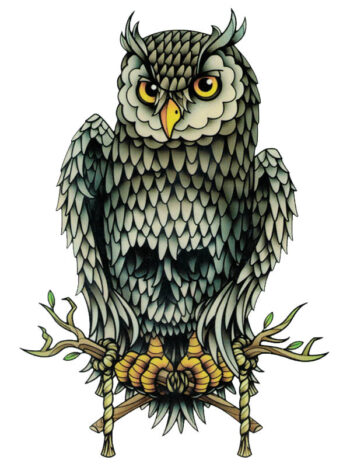 Tattoo-Forest: Tatouage Temporaire Hibou Crane Tribal
