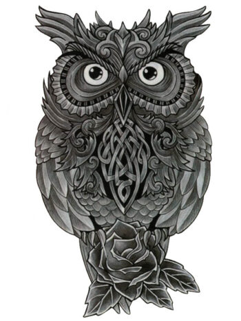 Tattoo-Forest: Tatouage Temporaire Hibou Mandala Celtique