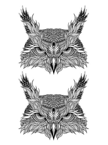Tattoo-Forest: Tatouage Temporaire Hibou Tribal Ethnique