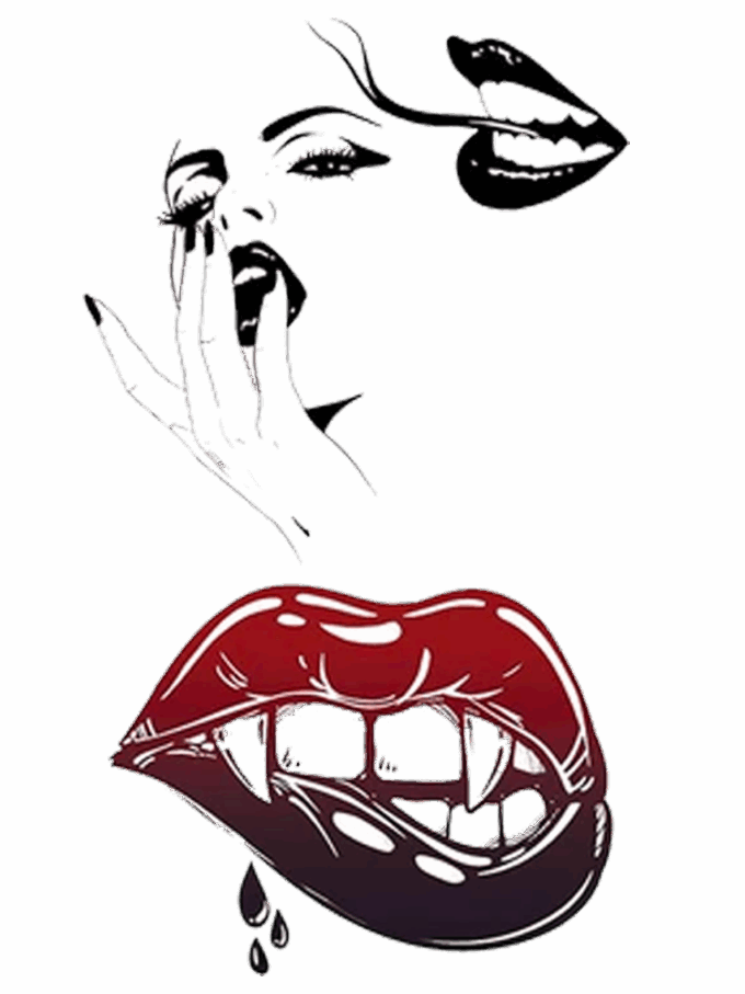 Tattoo-Forest: Tatouage Temporaire Levres Sexy Vampire