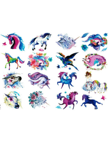 Tattoo-Forest: Tatouage Temporaire Licorne Magique Coloré