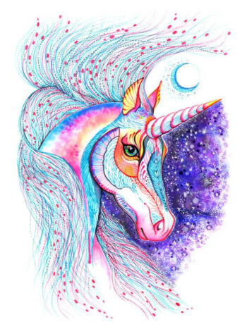 Tattoo-Forest: Tatouage Temporaire Licorne Magique Couleurs