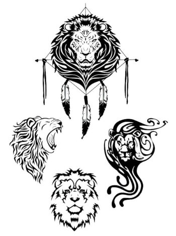 Tattoo-Forest: Tatouage Temporaire Lion Tribal Reveur