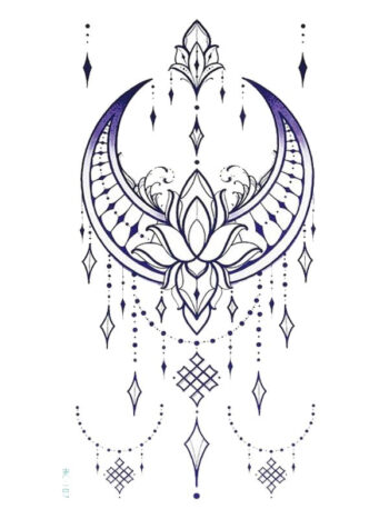 Tattoo-Forest: Tatouage Temporaire Lotus Lune Mandala
