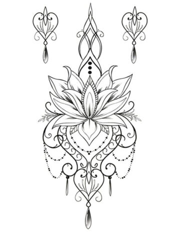 Tattoo-Forest: Tatouage Temporaire Lotus Ornement Mandala