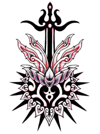 Tattoo-Forest: Tatouage Temporaire Lotus Tribal Epee