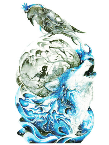 Tattoo-Forest: Tatouage Temporaire Loup Corbeau Foret