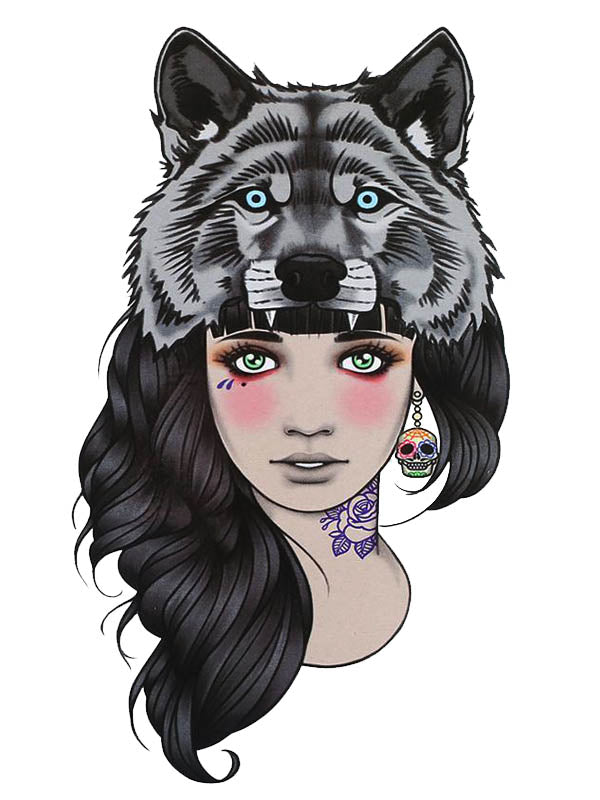 Tatouage Temporaire Femme-Loup