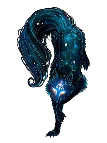 Tattoo-Forest: Tatouage Temporaire Loup Galaxie Cosmique