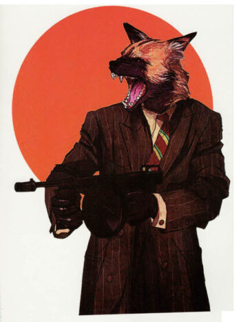 Tattoo-Forest: Tatouage Temporaire Loup Gangster Animal