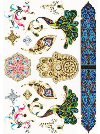 Tattoo-Forest: Tatouage Temporaire Main Hamsa Paon