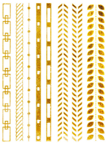 Tattoo-Forest: Tatouage Temporaire Metallic Doré Bracelet