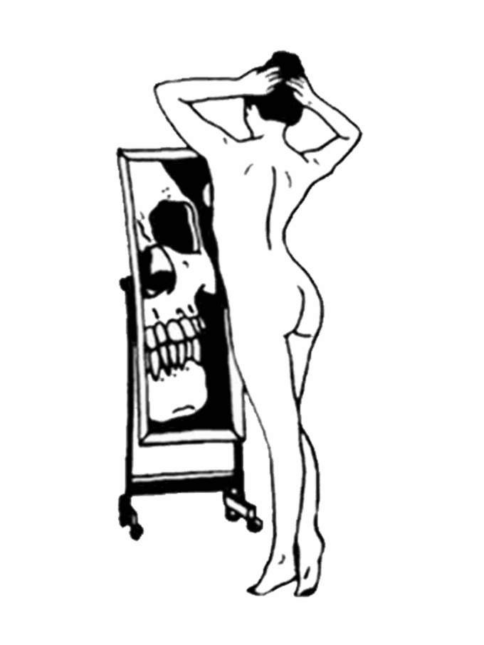 Tattoo-Forest: Tatouage Temporaire Miroir Crane Femme