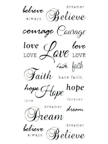 Tattoo-Forest: Tatouage Temporaire Mots Inspirants Calligraphie