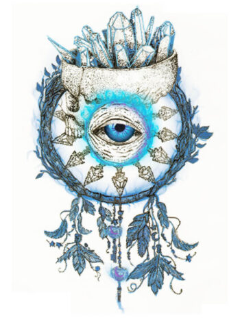 Tattoo-Forest: Tatouage Temporaire Oeil Cristaux Dreamcatcher