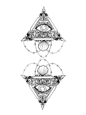 Tattoo-Forest: Tatouage Temporaire Oeil De Providence Mystique Geometrique