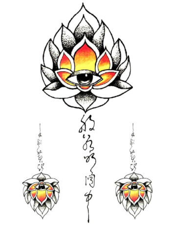 Tattoo-Forest: Tatouage Temporaire Oeil Lotus Spirituel