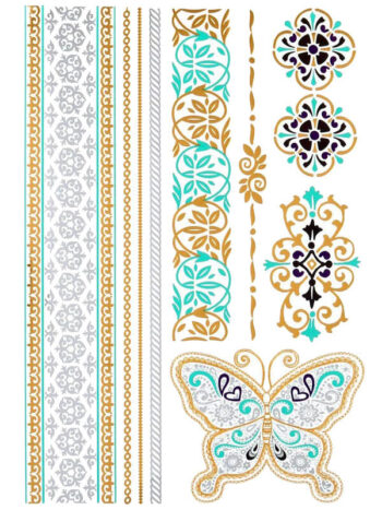 Tattoo-Forest: Tatouage Temporaire Oriental Papillon Floral