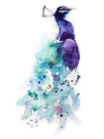 Tattoo-Forest: Tatouage Temporaire Paon Aquarelle Coloré