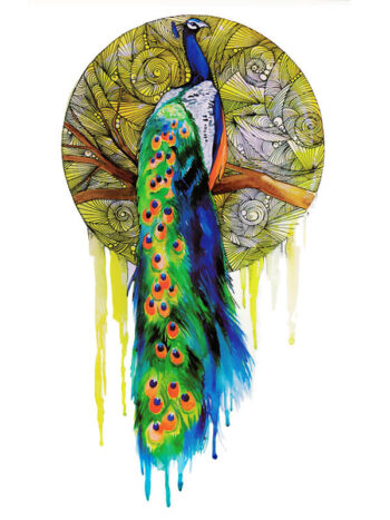 Tattoo-Forest: Tatouage Temporaire Paon Couleurs Vives