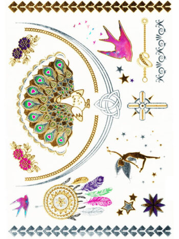 Tattoo-Forest: Tatouage Temporaire Paon Reve Celte