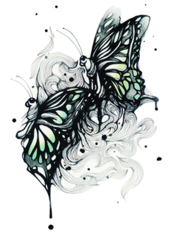 Tattoo-Forest: Tatouage Temporaire Papillon Aquarelle Femme
