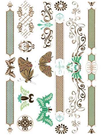 Tattoo-Forest: Tatouage Temporaire Papillon Arabesque Vintage
