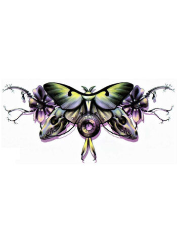 Tattoo-Forest: Tatouage Temporaire Papillon Crane Gothique