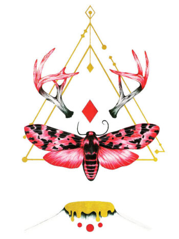 Tattoo-Forest: Tatouage Temporaire Papillon Geometrique Bois
