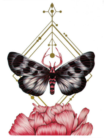 Tattoo-Forest: Tatouage Temporaire Papillon Geometrique Fleur