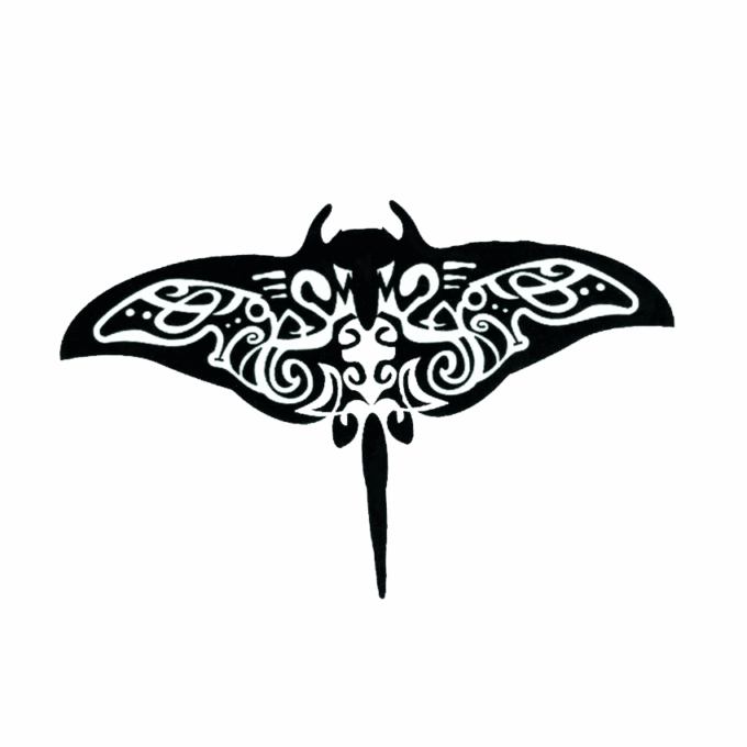 Tattoo-Forest: Tatouage Temporaire Papillon Tribal Noir