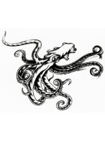 Tattoo-Forest: Tatouage Temporaire Pieuvre Noir Ocean